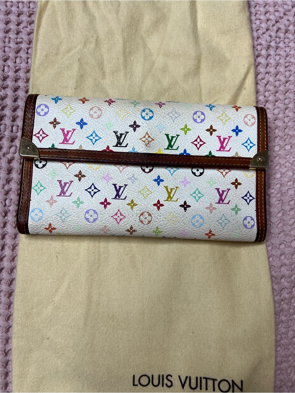 AUTHENTIC Louis Vuitton Multicolore Porte Trésor Wallet + COA